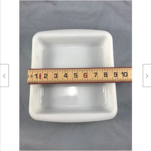 Glasbake Square Cake Pan Avocado Primrose Dream Vintage Jeannette Glass 8" - Picture 9 of 10